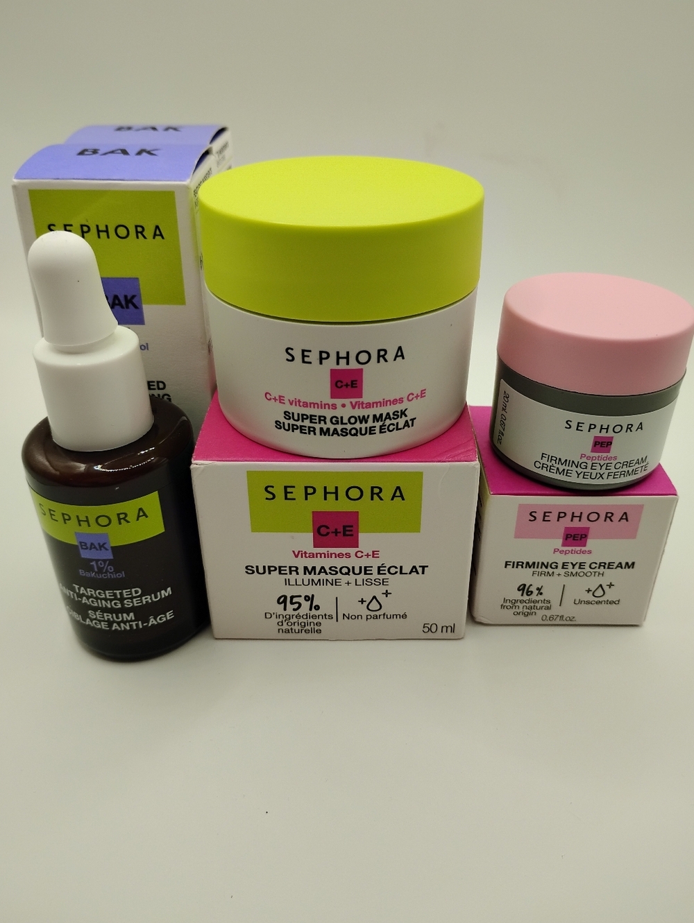 Sephora Skincare Set- Anti-aging, Eye Cream, & Super Glow Mask - Picture 2 of 4